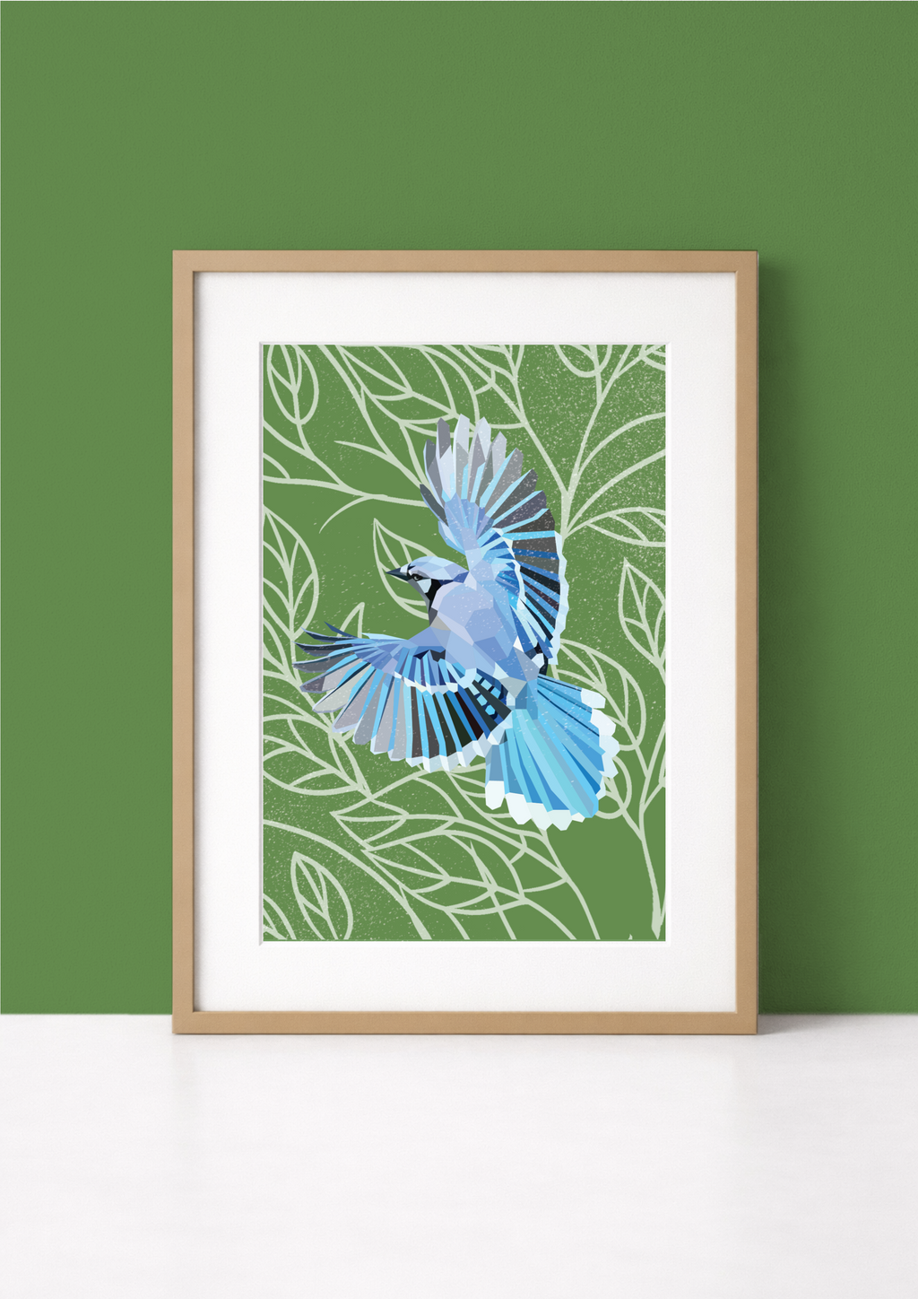 Blue Jay Bird Mural Print