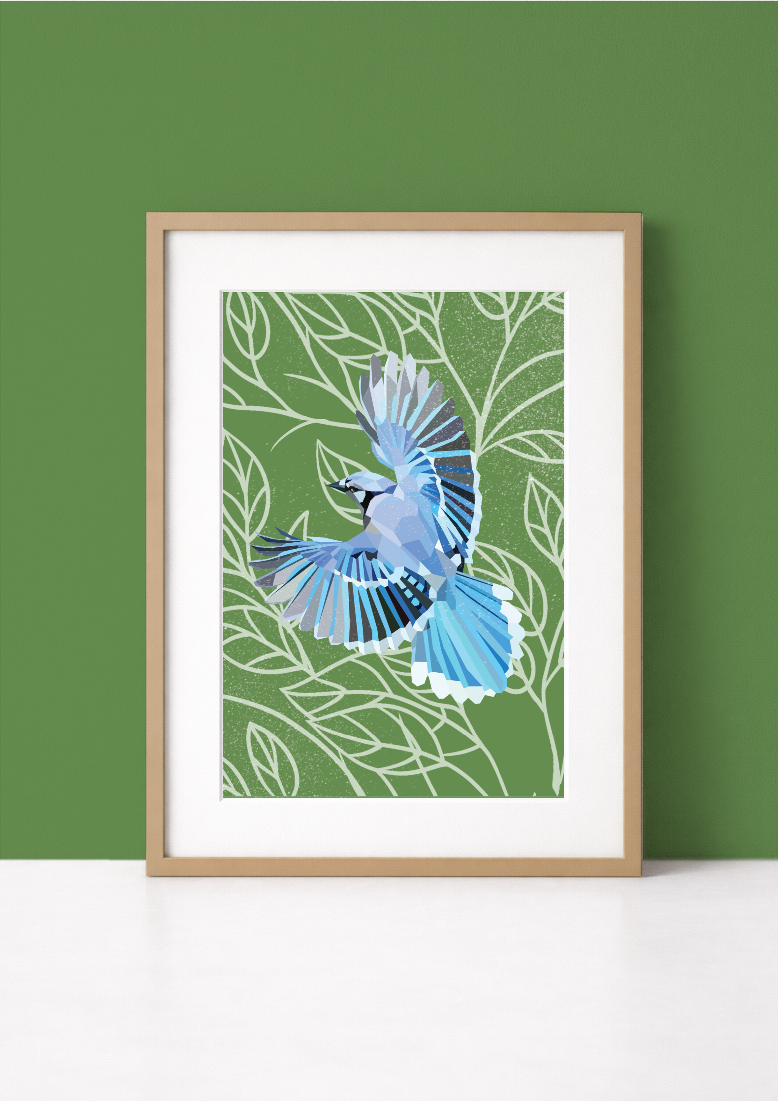 Blue Jay Bird Mural Print